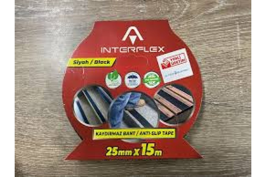 25mm X 15mt Siyah Kaydırmaz Bant