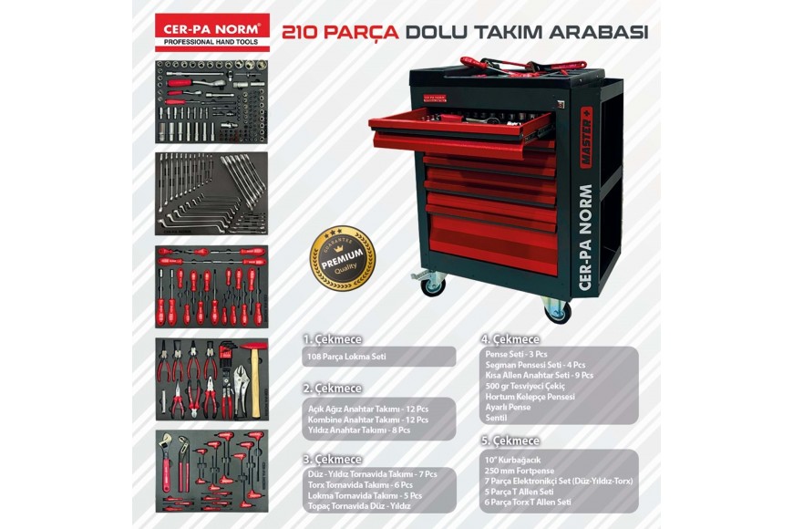 210 PARÇA YANLIKLI DOLU TAKIM ARABASI